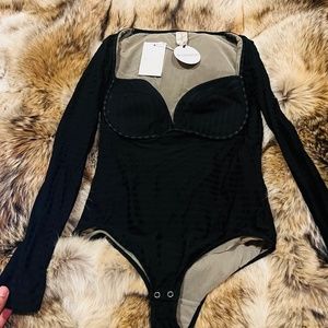 NWT Zimmermann Black Long Sleeve Bodysuit
